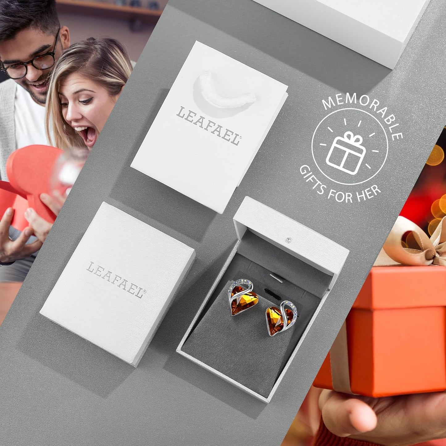 Manufacturer  Earrings for Women, Mothers Day Gift for Mom, Heart Birthstone Crystal Stud Earring, Silver Plated Birthday Jewelry  earring