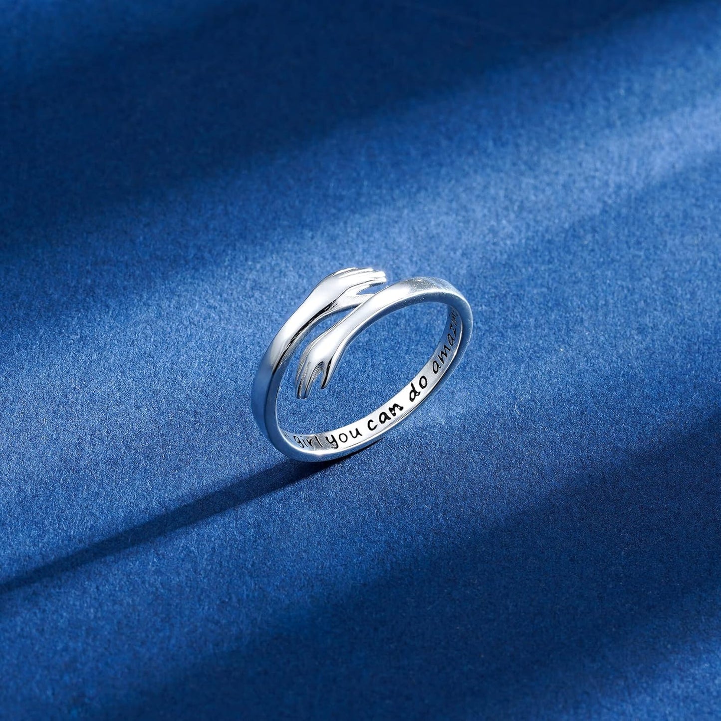 Manufacturer  Yesteel S925 Sterling Silver Hug Ring for Women Teen Girls, Adjustable Ring Jewelry Mothers Day Birthday Gifts for Daughters Mom Sister Wife Friends Grandma   rings