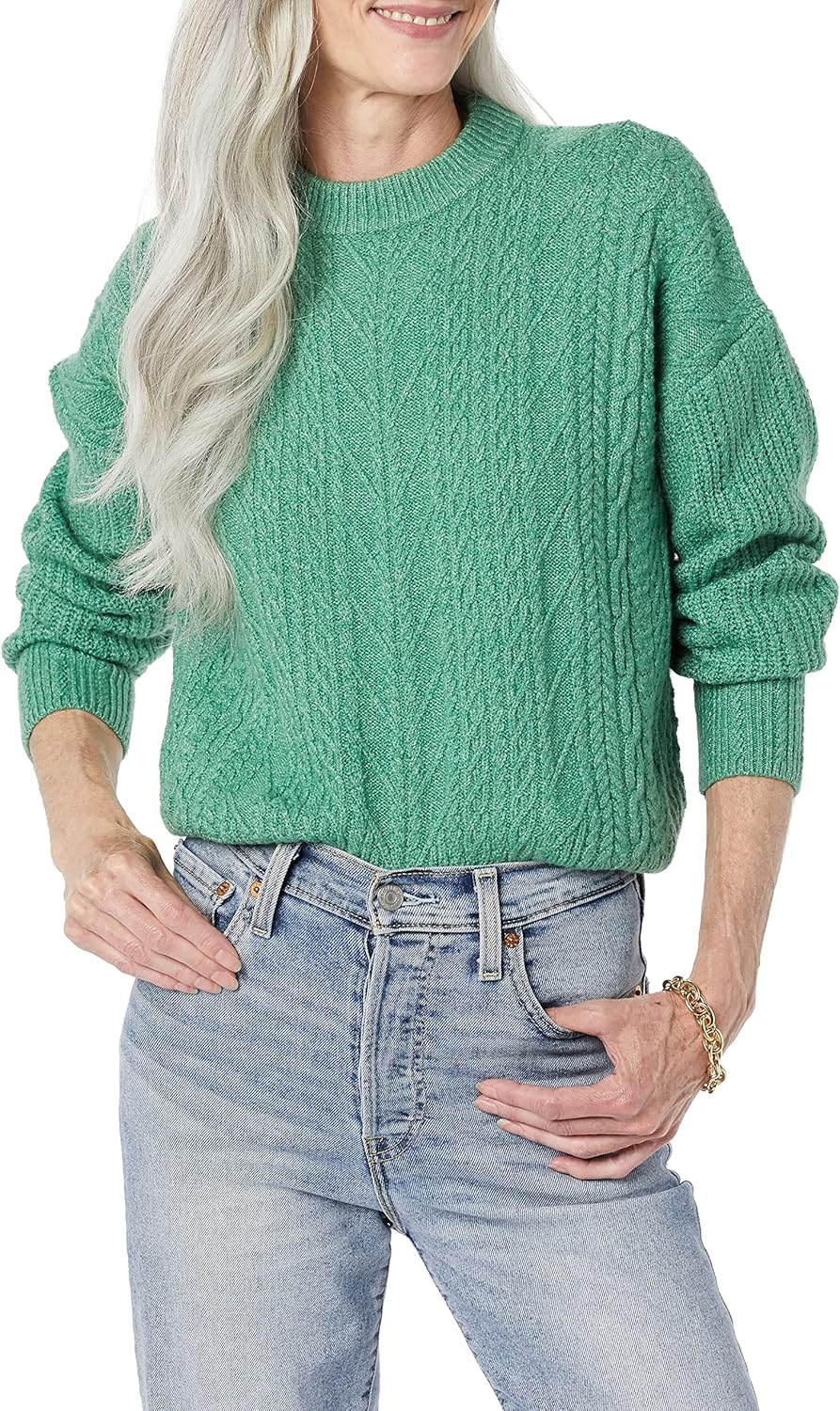 Manufacturer  Amazon Essentials Women's Soft-Touch Modern Cable Crewneck Sweater (Available in Plus Size)   sweaters