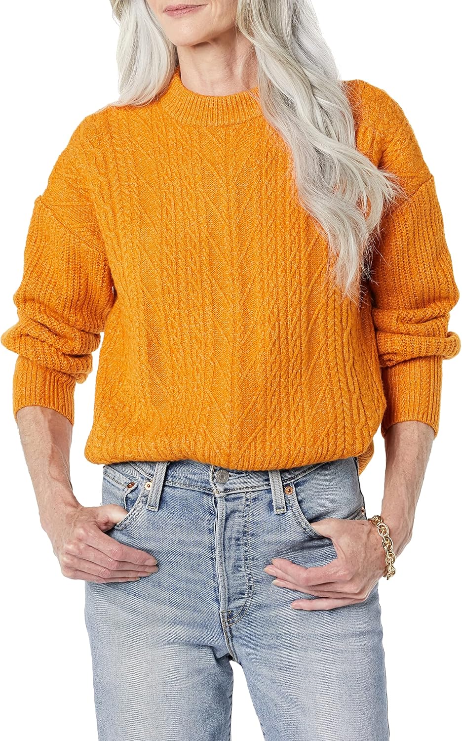 Manufacturer  Amazon Essentials Women's Soft-Touch Modern Cable Crewneck Sweater (Available in Plus Size)   sweaters