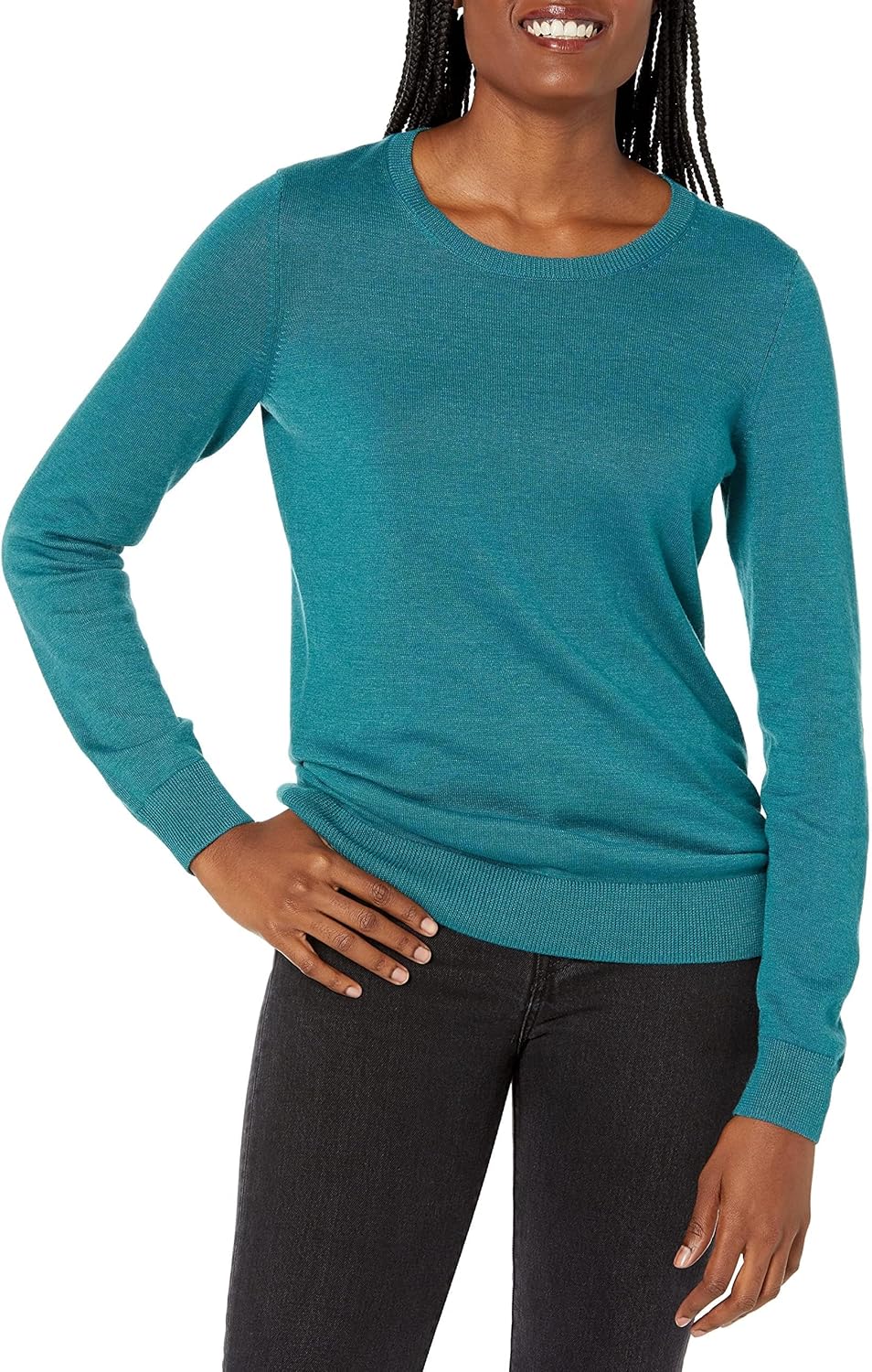 Manufacturer  Essentials Women's Long-Sleeve Lightweight Crewneck Sweater (Available in Plus Size)   sweaters