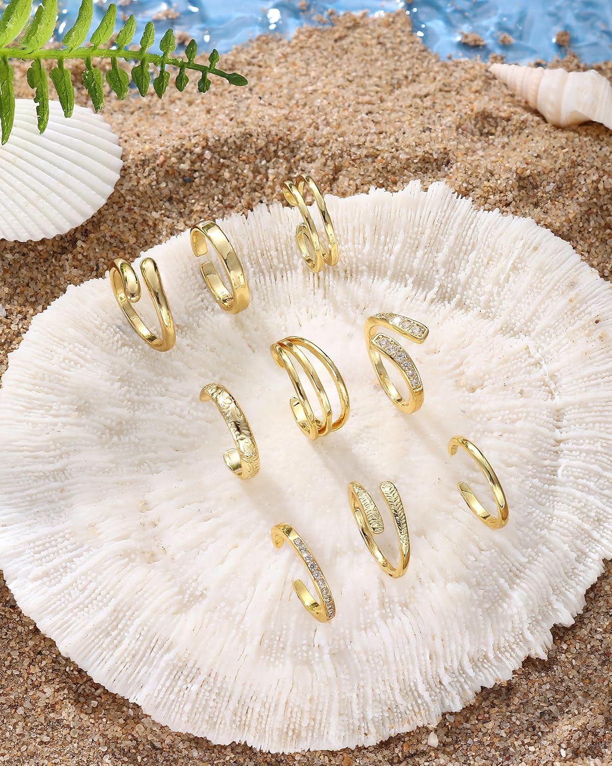 Manufacturer  Besteel Toe Rings for Women 14K Gold Filled Simple Hug CZ Triple Open Band Rings Trendy Silver Gold Adjustable Toe Rings Summer Beach Foot Jewelry for Women   rings