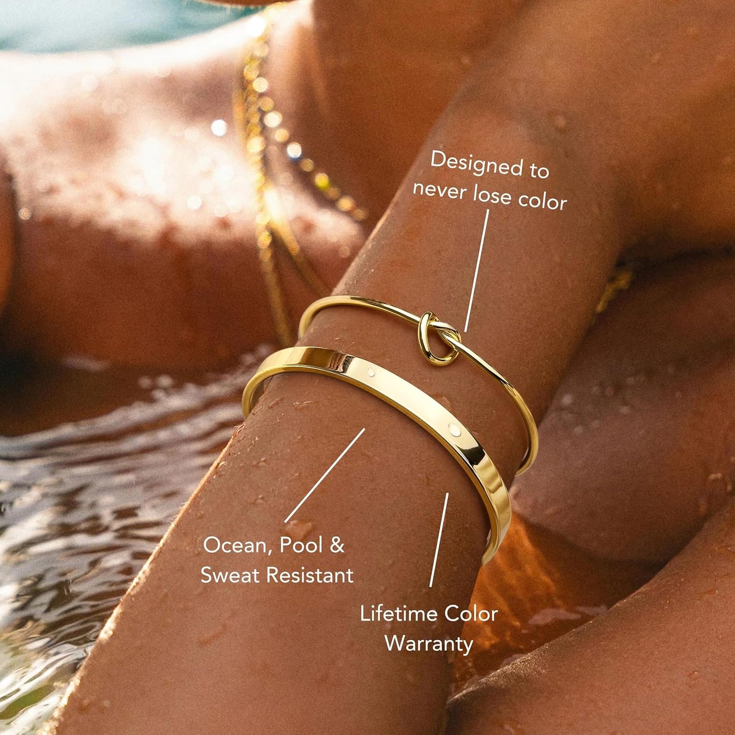 Manufacturer  Gold Bracelets for Women Non Tarnish, 14K Gold Plated Chunky Cuff Bracelet Gold Bangles Bracelet for Women Trendy Tie Knot Cuban Rope Paperclip Beaded Bracelet Stack Jewelry Gifts  bracelets