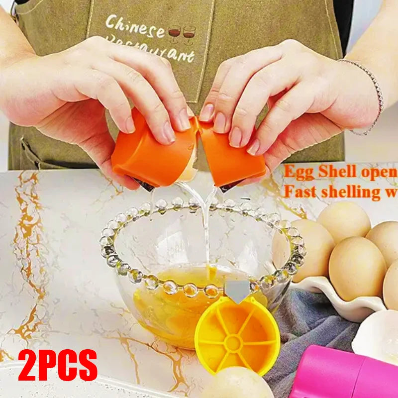 manufacturer  1/2pcs Multifunctional Egg Shell Opener Handheld Egg Cracker Separator Tool Eggshell Cutter Easy Open Kitchen Gadget for Raw Egg   Kitchen gadgets