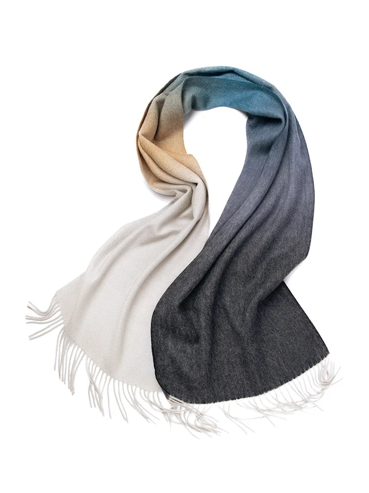 New Women Cashmere scarf Shawl Wrap  Gradient Color Winter Autumn Warm Fashion Ladies Pashmina 100% Cashmere Scarf ongolia