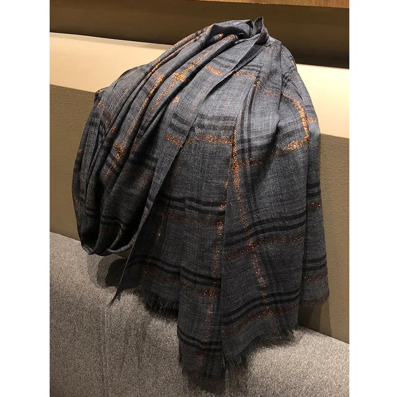 Women Cashmere Scarf with Warm Long Wraps Scarf Autumn Scarf England Classic Plaid Cashmere Scarves Fashion Luxury Shawl