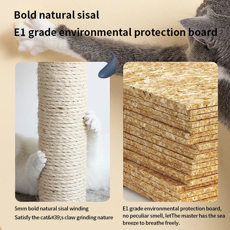 Cat climbing frame cat nest cat tree integrated solid wood grab column large villa does not occupy cat tower jumping platform  cat toy