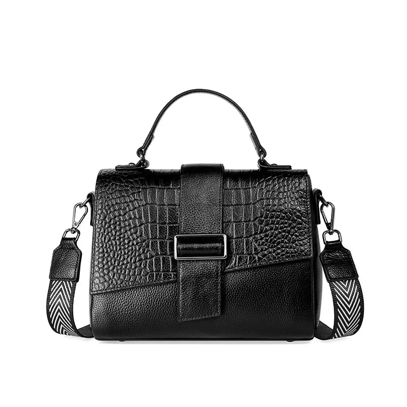 Zency New Vintage Exqusite Women's Shoulder Bags Soft Genuine Leather Handbag Super Quality Female Black Crossbody Bag