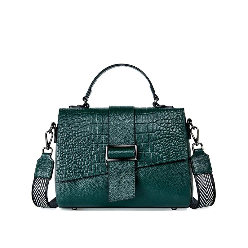 Zency New Vintage Exqusite Women's Shoulder Bags Soft Genuine Leather Handbag Super Quality Female Black Crossbody Bag