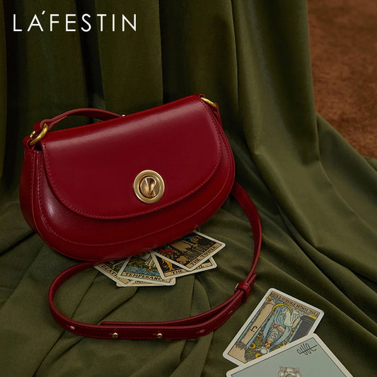 LA FESTIN Original New Crossbody Shoulder Bag Autumn Winter Bag Luxury Retro Square Bag Handbag for Women Saddle Bag