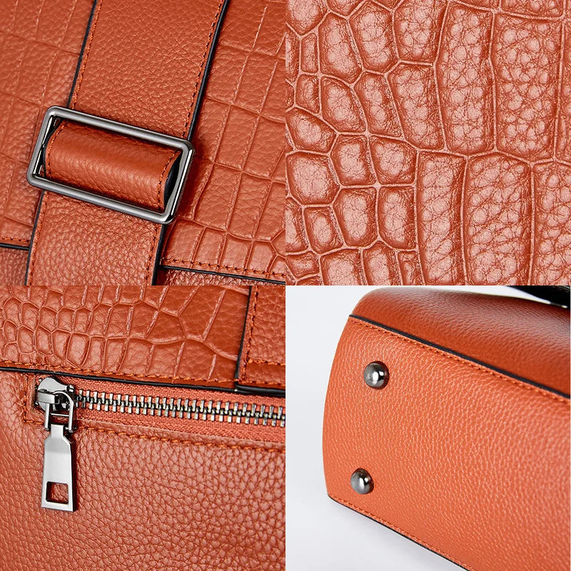 Zency New Vintage Exqusite Women's Shoulder Bags Soft Genuine Leather Handbag Super Quality Female Black Crossbody Bag