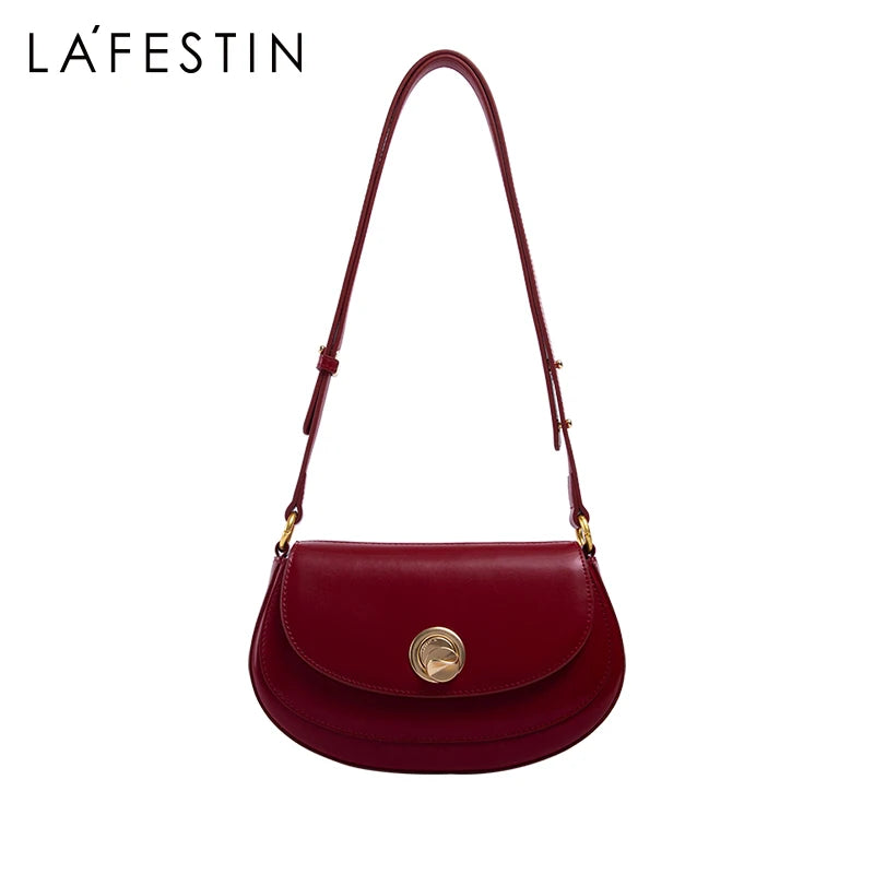 LA FESTIN Original New Crossbody Shoulder Bag Autumn Winter Bag Luxury Retro Square Bag Handbag for Women Saddle Bag