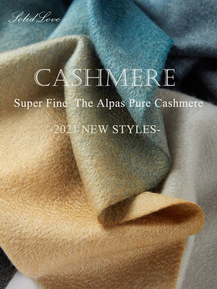 New Women Cashmere scarf Shawl Wrap  Gradient Color Winter Autumn Warm Fashion Ladies Pashmina 100% Cashmere Scarf ongolia