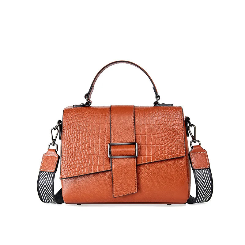 Zency New Vintage Exqusite Women's Shoulder Bags Soft Genuine Leather Handbag Super Quality Female Black Crossbody Bag