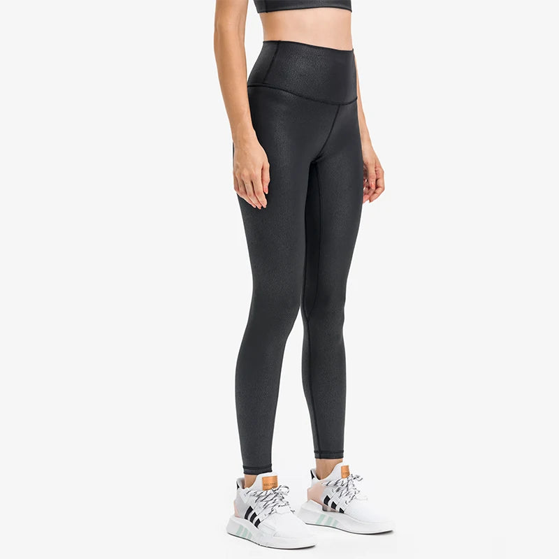 Leather Like Shiny Gym Leggings Women Euro Size Sexy Leggings Push Up GYM Tights High Rise Stretchy Matt Glossy Yoga Pant