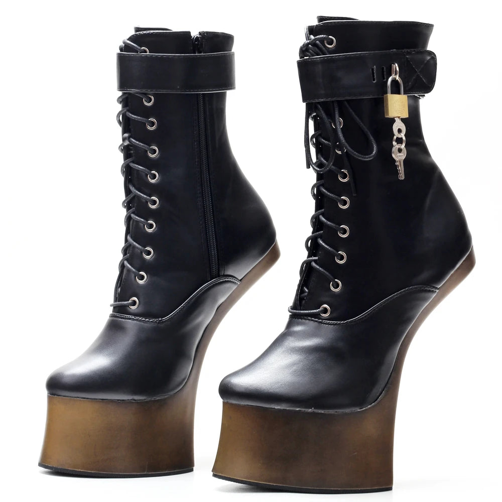 Manufacturer   JIALUOWEI 7inch High Heel New Fancy Ponyplay bootfetish Ankle Platform Boots In Stock Fast Shipping Size36-46   boots