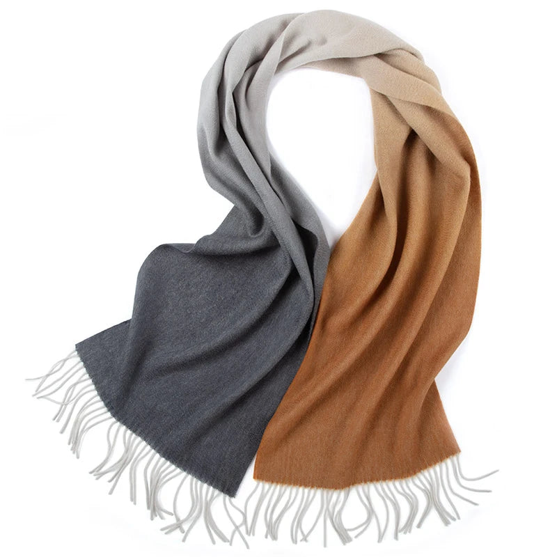 New Women Cashmere scarf Shawl Wrap  Gradient Color Winter Autumn Warm Fashion Ladies Pashmina 100% Cashmere Scarf ongolia