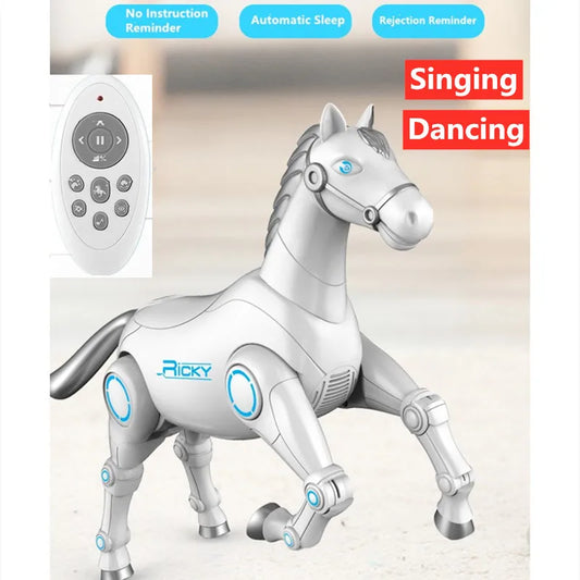 Voice Remote Control RC Smart Robot Animal Horse Intelligent Mechanical Horse With Dancing Singing RC Toys For Boy Kids Gifts