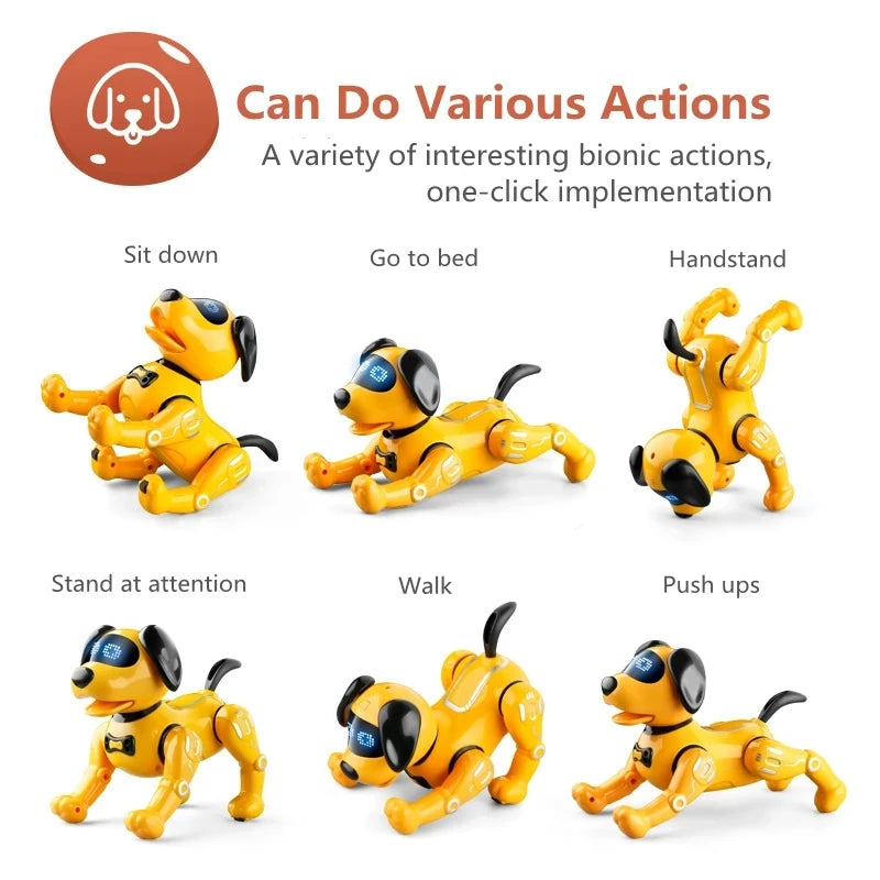 Electric RC Robot dog Touch &2.4G Remote Control Pet Dog Dance Singing Program Sleep Like Baby Gnawing Bone VS Walk Dinosaur Toy