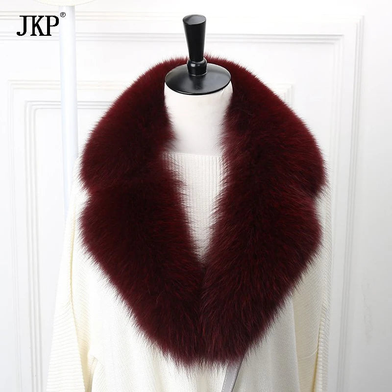 New Natural Fox Fur Collar Neck Warm Scarf Winter Female Winter Real Genuine Fox Fur Collar Warm Scarves Luxury Fox Fur Scarf