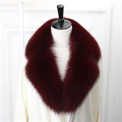 New Natural Fox Fur Collar Neck Warm Scarf Winter Female Winter Real Genuine Fox Fur Collar Warm Scarves Luxury Fox Fur Scarf