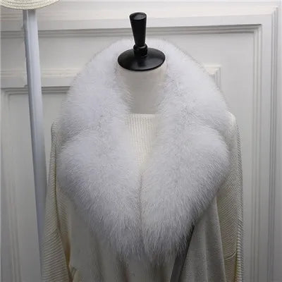 New Natural Fox Fur Collar Neck Warm Scarf Winter Female Winter Real Genuine Fox Fur Collar Warm Scarves Luxury Fox Fur Scarf