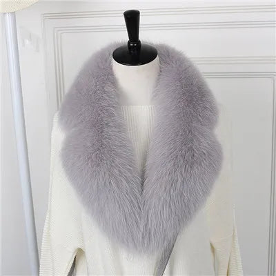 New Natural Fox Fur Collar Neck Warm Scarf Winter Female Winter Real Genuine Fox Fur Collar Warm Scarves Luxury Fox Fur Scarf