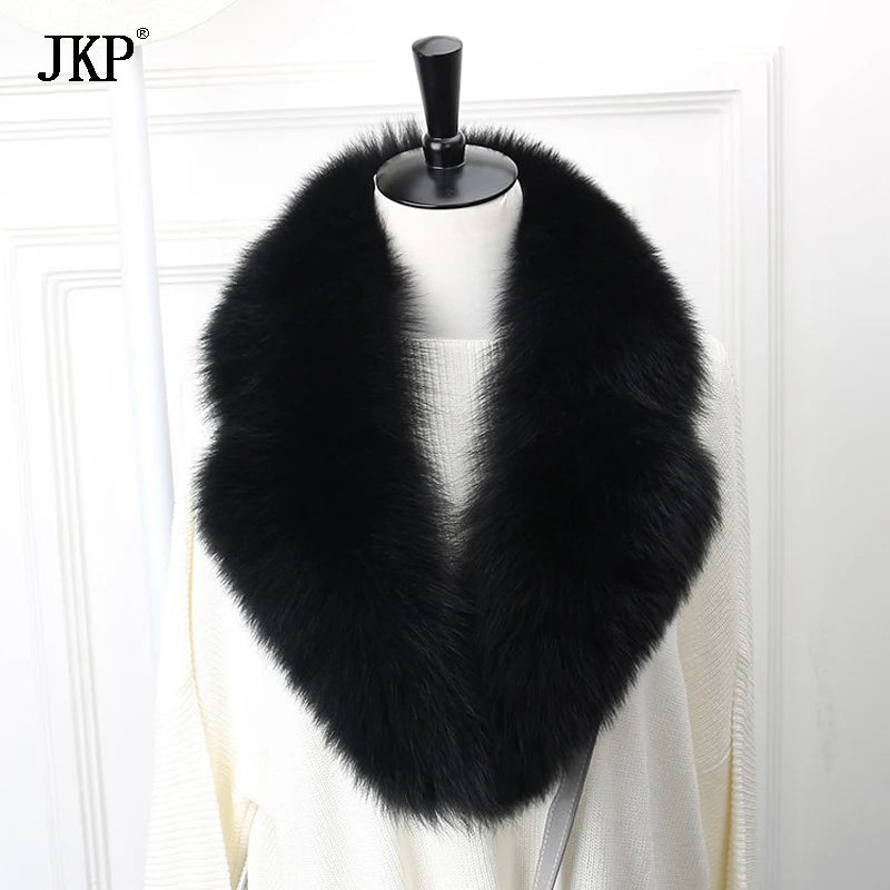 New Natural Fox Fur Collar Neck Warm Scarf Winter Female Winter Real Genuine Fox Fur Collar Warm Scarves Luxury Fox Fur Scarf