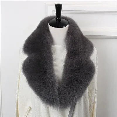 New Natural Fox Fur Collar Neck Warm Scarf Winter Female Winter Real Genuine Fox Fur Collar Warm Scarves Luxury Fox Fur Scarf