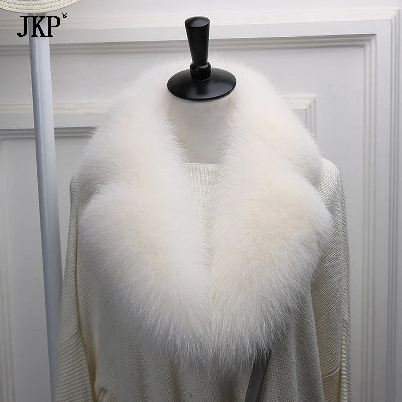 New Natural Fox Fur Collar Neck Warm Scarf Winter Female Winter Real Genuine Fox Fur Collar Warm Scarves Luxury Fox Fur Scarf