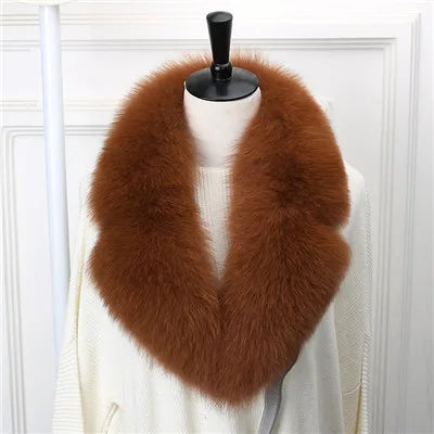 New Natural Fox Fur Collar Neck Warm Scarf Winter Female Winter Real Genuine Fox Fur Collar Warm Scarves Luxury Fox Fur Scarf