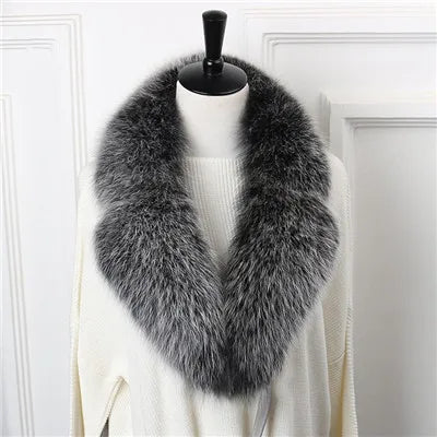 New Natural Fox Fur Collar Neck Warm Scarf Winter Female Winter Real Genuine Fox Fur Collar Warm Scarves Luxury Fox Fur Scarf