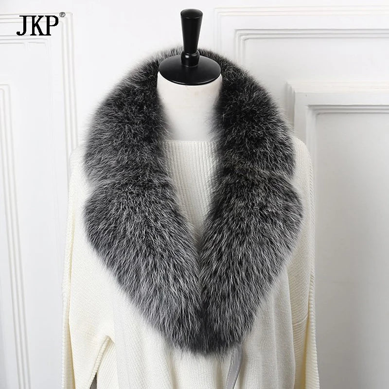 New Natural Fox Fur Collar Neck Warm Scarf Winter Female Winter Real Genuine Fox Fur Collar Warm Scarves Luxury Fox Fur Scarf