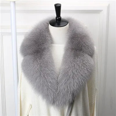 New Natural Fox Fur Collar Neck Warm Scarf Winter Female Winter Real Genuine Fox Fur Collar Warm Scarves Luxury Fox Fur Scarf