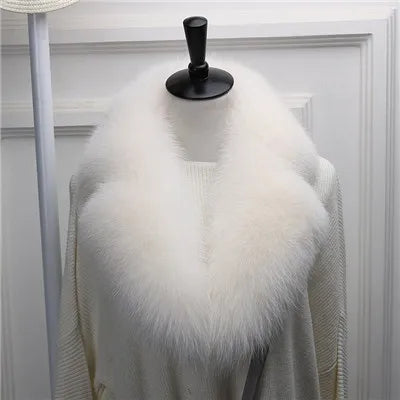 New Natural Fox Fur Collar Neck Warm Scarf Winter Female Winter Real Genuine Fox Fur Collar Warm Scarves Luxury Fox Fur Scarf