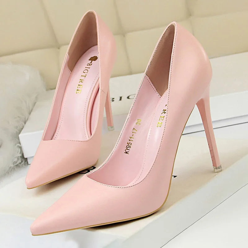 Manufacturer   BIGTREE Shoes Women Pumps Fashion High Heels Shoes Black Pink White Shoes Women Wedding Shoes Ladies Stiletto Women Heels 2025   Pumps