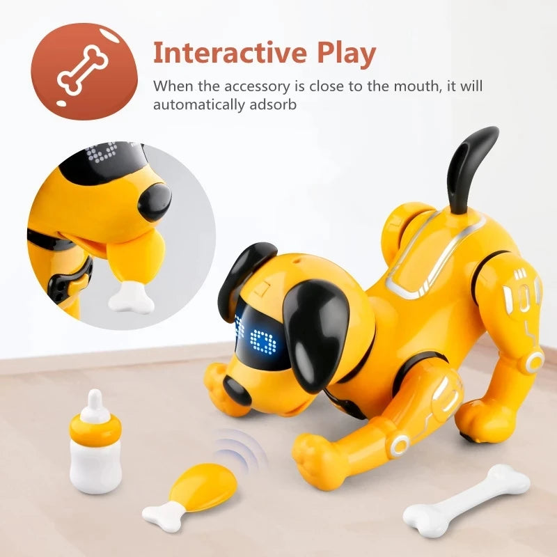 Electric RC Robot dog Touch &2.4G Remote Control Pet Dog Dance Singing Program Sleep Like Baby Gnawing Bone VS Walk Dinosaur Toy