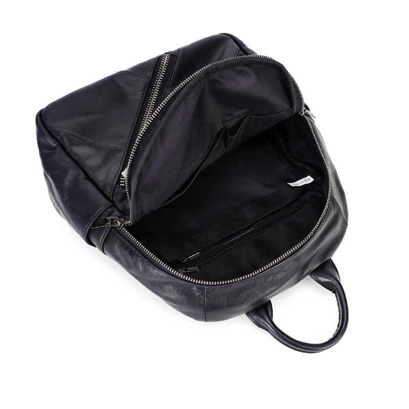 iPinee Genuine Leather Backpacks Women Luxury Soft Real Cow Leather Backpack for Travel Black Fashion Designer Back Pack Bag