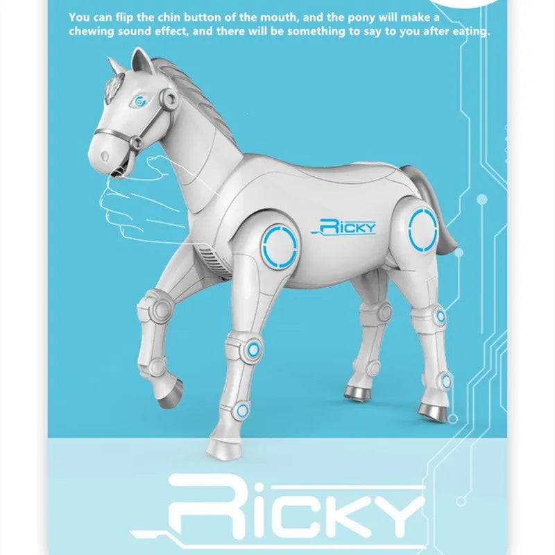 Voice Remote Control RC Smart Robot Animal Horse Intelligent Mechanical Horse With Dancing Singing RC Toys For Boy Kids Gifts