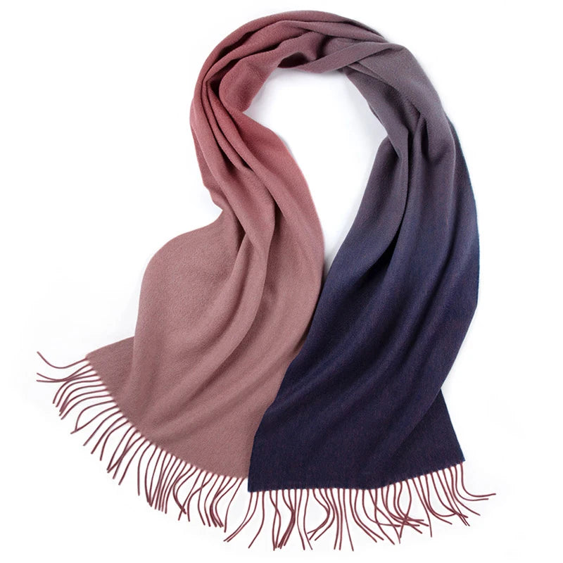 New Women Cashmere scarf Shawl Wrap  Gradient Color Winter Autumn Warm Fashion Ladies Pashmina 100% Cashmere Scarf ongolia