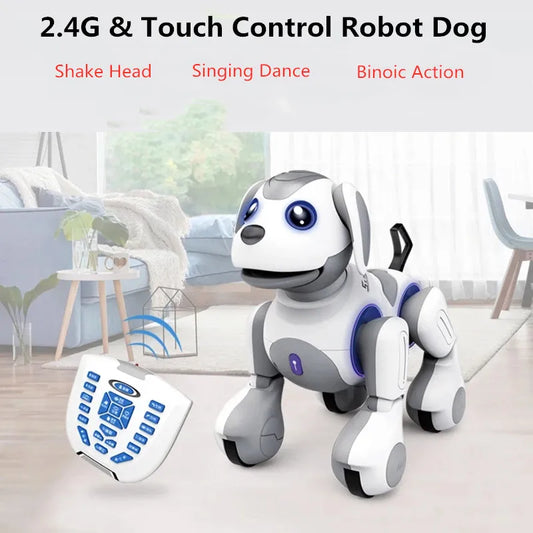 High Simulation RC Pet Dog Singing Dancing Walking Shake Head Intelligent Animal Robot Toy Touch Control Dog Kid Friend Pet Toys