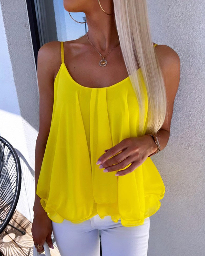 European and American cross-border  summer new fashion ins suspender loose top small vest women's clothing