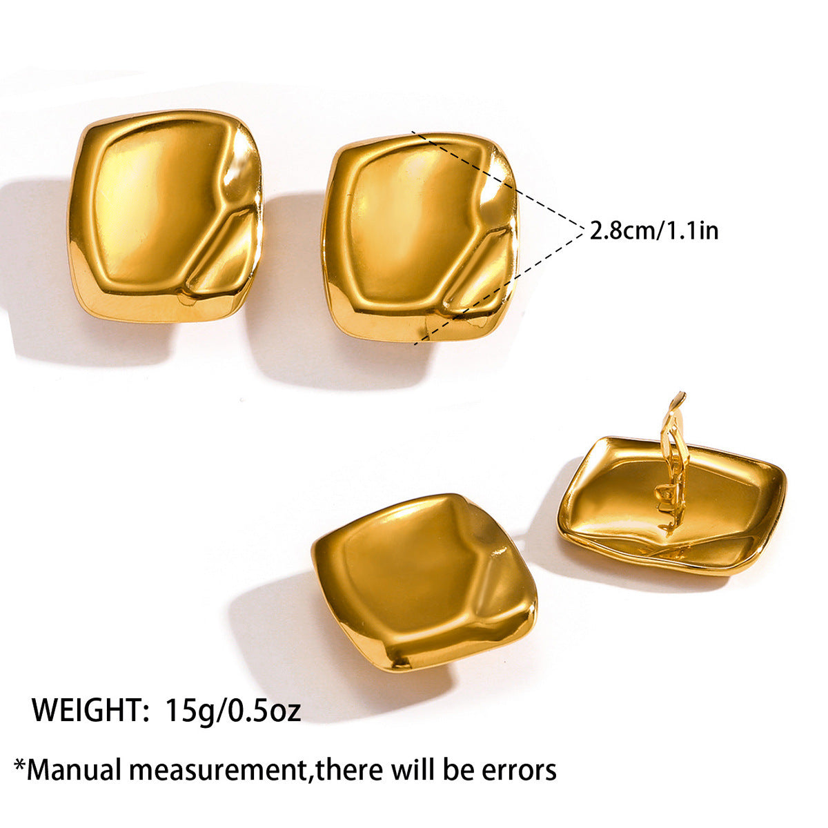 Malt stainless steel titanium steel geometric ear clips premium sense niche ins earrings earrings hot-selling earrings