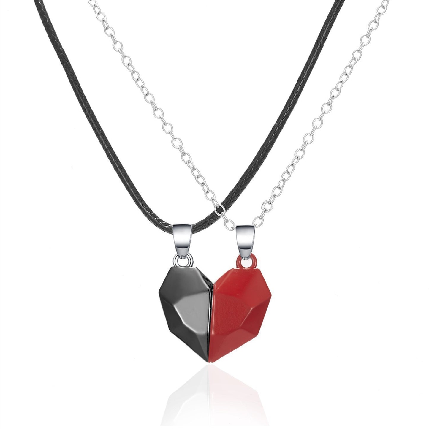Dragon and Explosive Couple Love Item Magnet Necklace, Wishing Stone Pendant Heartbreak Clavicle Chain Heart Necklace