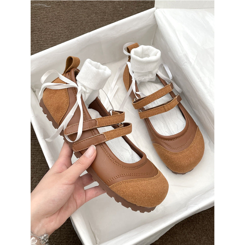 Fashion retro small fragrant Mary Jane shoes women's shoes spring and autumn  new inner height increase Boken shoes soft sole single beanie  shoes