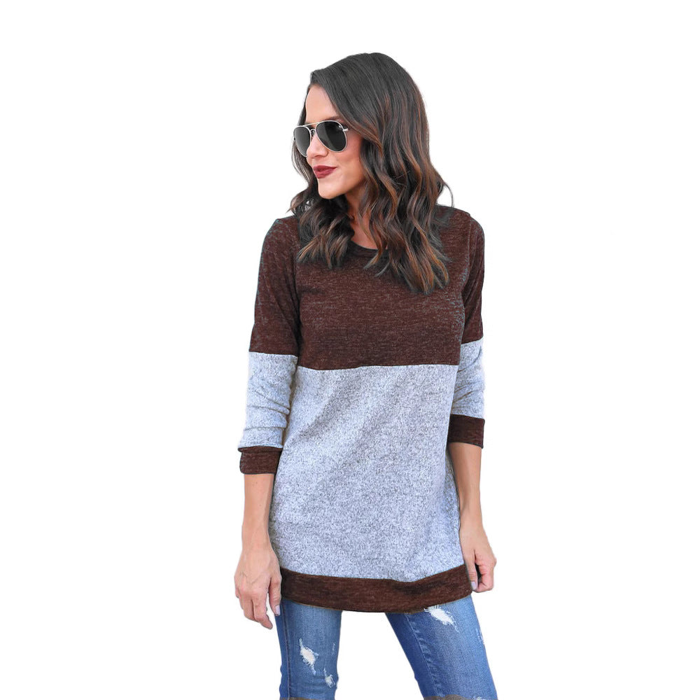Hot Sale Autumn and Winter European and American Knitted Sweaters Sexy Splicing Sweaters T-Shirts Women's Clothing