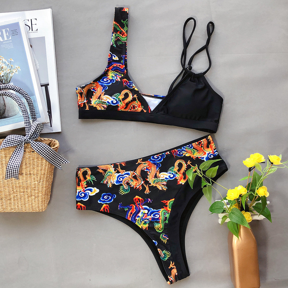 New Bikini   Bikini Sexy Splicing Triangle Bag Swimsuits Women's Swimwear