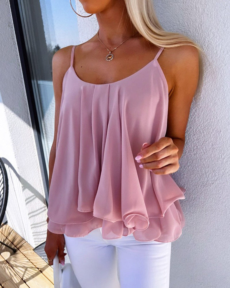 European and American cross-border  summer new fashion ins suspender loose top small vest women's clothing