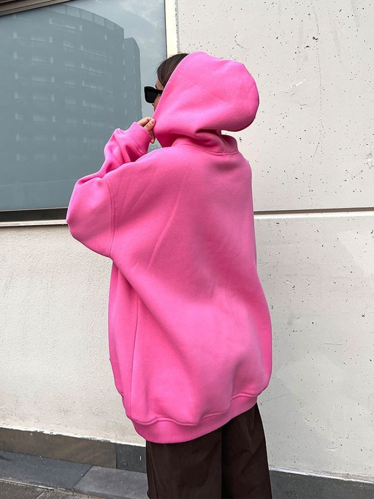 Hoodie European, American autumn and winter new street neutral wind fleece loose pocket hooded sweater
