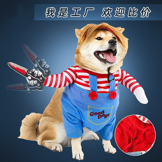 Popular dog funny clothes, creative pet transformation suit, Halloween personality funny dog clothes   dog toy